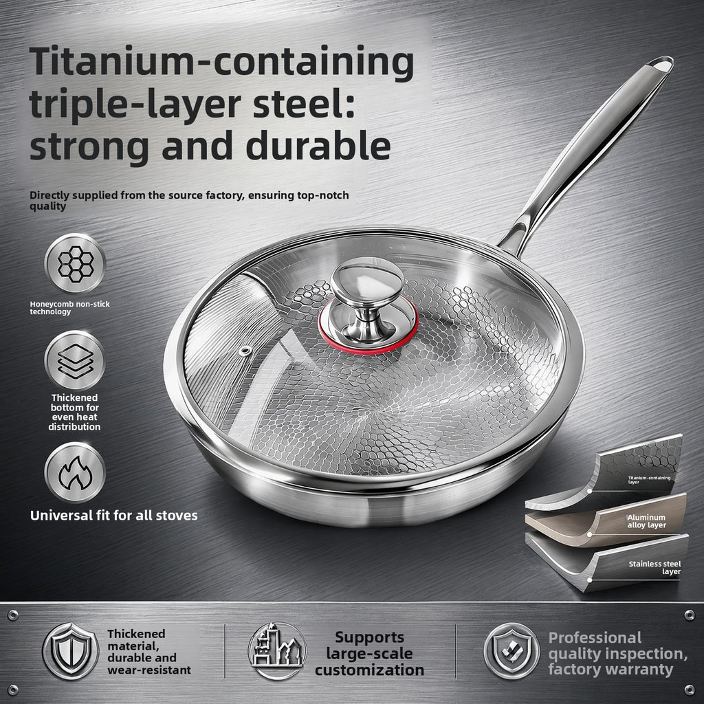 Titanium Non-Stick Frying Pan with Hammered Pattern
