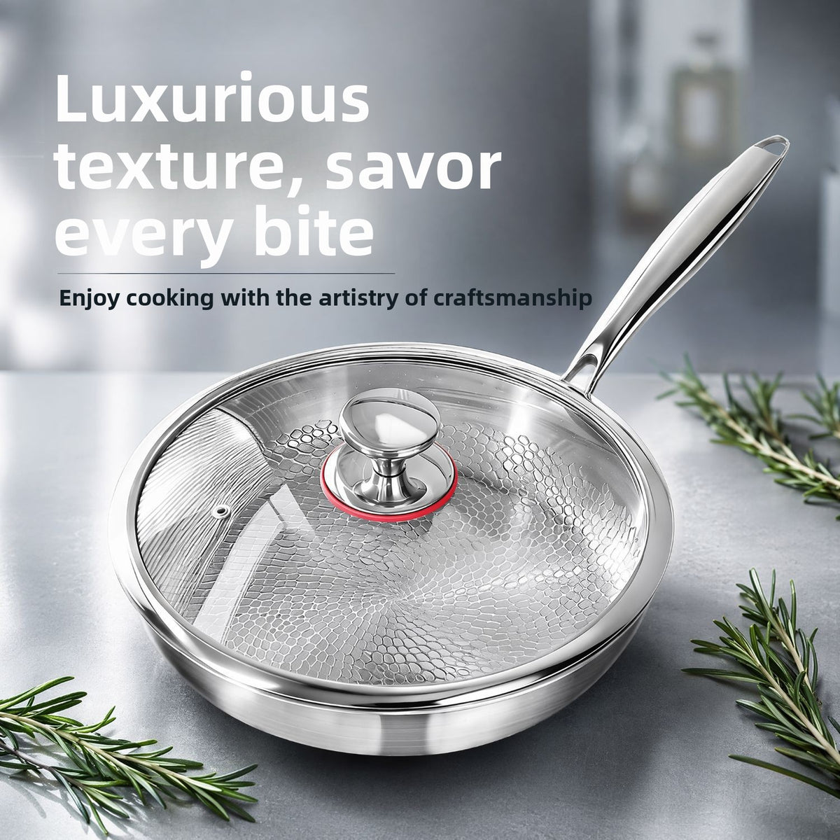 Titanium Non-Stick Frying Pan with Hammered Pattern
