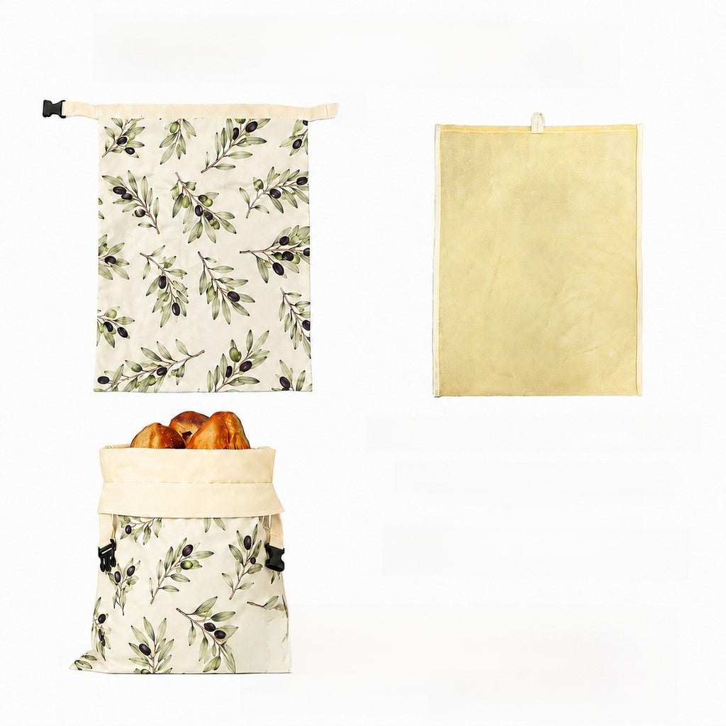 Cotton Beeswax Bread Bag with Detachable Buckle