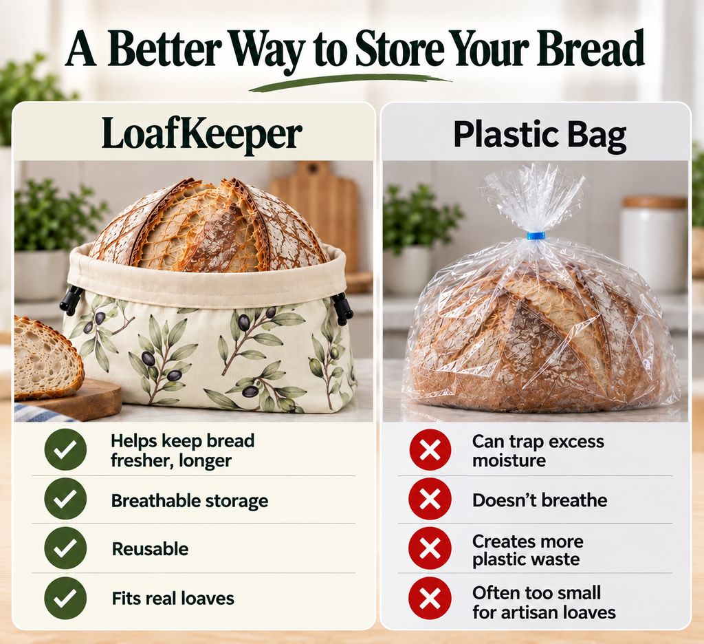 Cotton Beeswax Bread Bag with Detachable Buckle