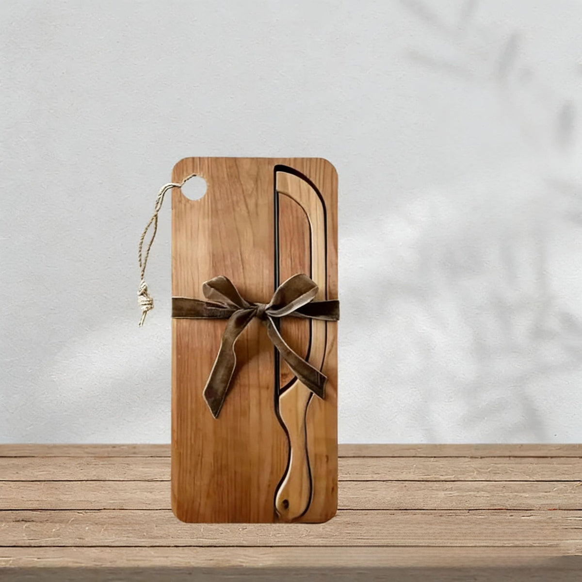 Wooden Bread Slicing Knife with Cutting Board